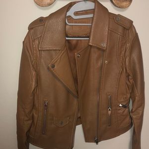 BlankNYC faux-leather brown jacket